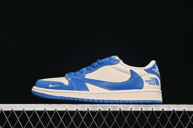 All categories Air Jordan Jordan series basketball shoes Air Jordan 1 Low high-end customized low-top sneakers Travis Scott x Fragment Design x Air Jordan 1 Low OG SP AJ1 Joe 1 North Face joint blue and white low-top cultural casual sneakers LD2025-034